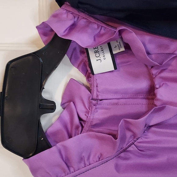 J Crew Collection Silk Twill Top Purple Navy - Picture 7 of 15